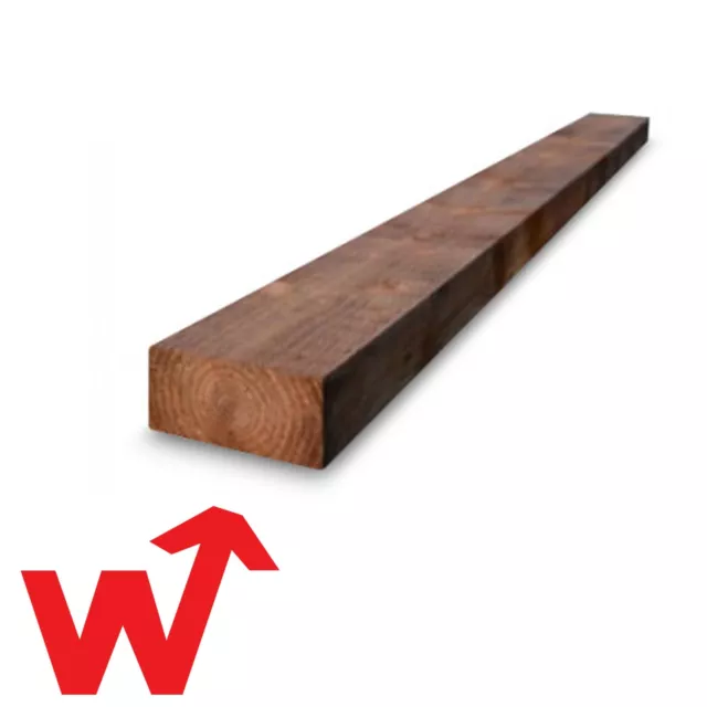 Pack of 7 | Brown Treated Garden Sleepers | 2.4m x 200mm x 100mm | Fast Delivery