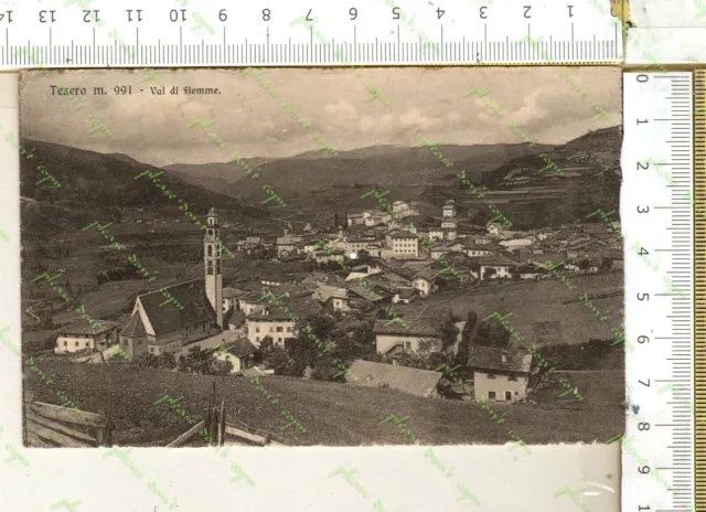 Pa-151 Tesero-Trento-Cartolina 1923-Panorama