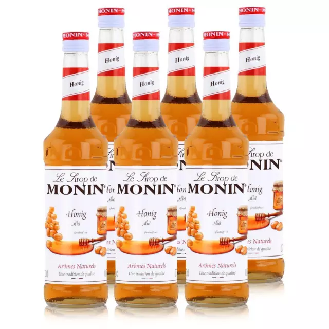 Monin Sirup Honig 700ml - Cocktails Milchshakes Kaffeesirup (6er Pack)