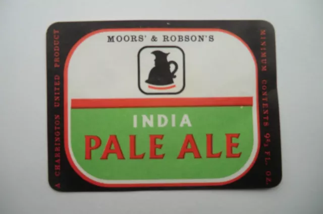 Moors & Robson's Charrington India Pale Ale 9 2/3  Brewery Beer Bottle Label