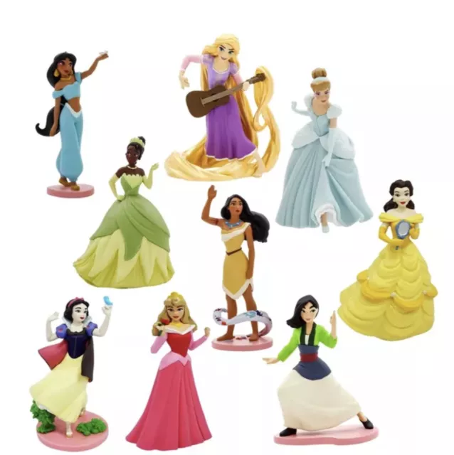 Disney Princess Deluxe 9 piece Figure Play Set cake toppers