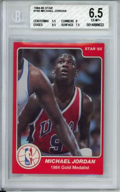 1984-85 Star #195 Michael Jordan BGS 6.5 Rookie Card Bag Fresh Olympic Team