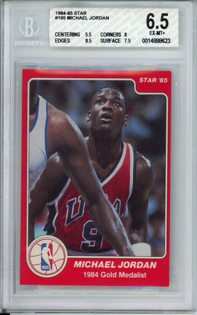 1984-85 Star #195 Michael Jordan BGS 6.5 Rookie Card Bag Fresh Olympic Team 1984-85 Star #195 Michael Jordan BGS 6.5 Rookie Card Bag Fresh Olympic Team