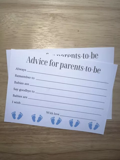 Advice Cards for Parents to be. baby shower or gender reveal games