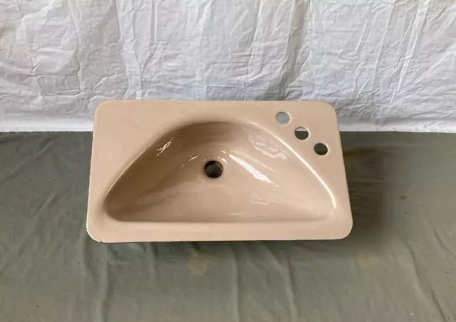 Vtg Mid Century Cast Iron Taupe Porcelain 12x20 NOS Drop In Bath Sink 600-23E