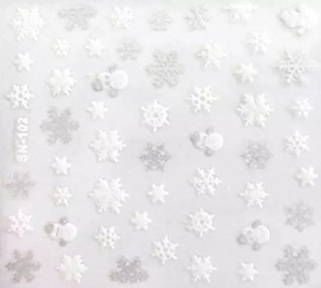 Nailart stickers ongles autocollants scrapbooking flocons bonhommes de neige