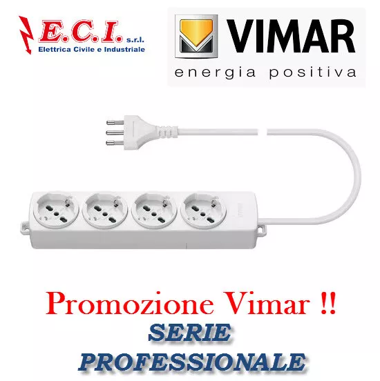 VIMAR 01292.CC.B Multiprise Universel 4 Emplacements + Câble Professionnel