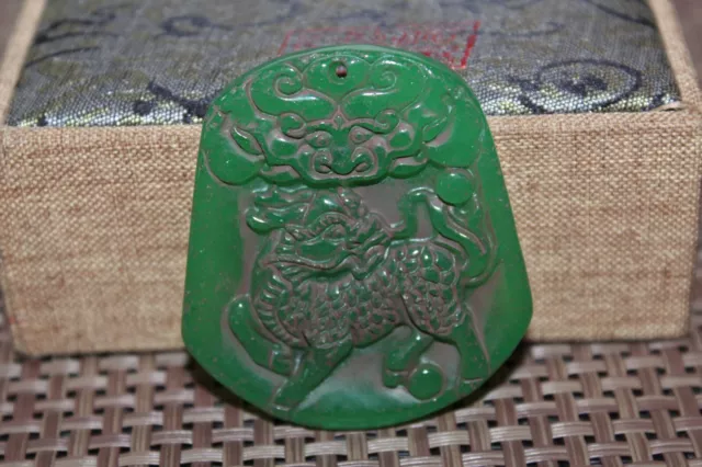 Chinese master hand-carved jade pendant