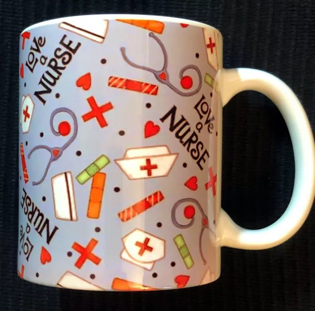 New printed Nurse medical logo sublimated 11oz high gloss ceramic mug boxed