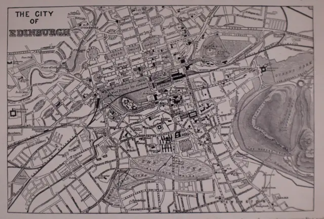 Old Original 1896 Atlas Map ~ CITY of EDINBURGH ~ (11x14) -#1364
