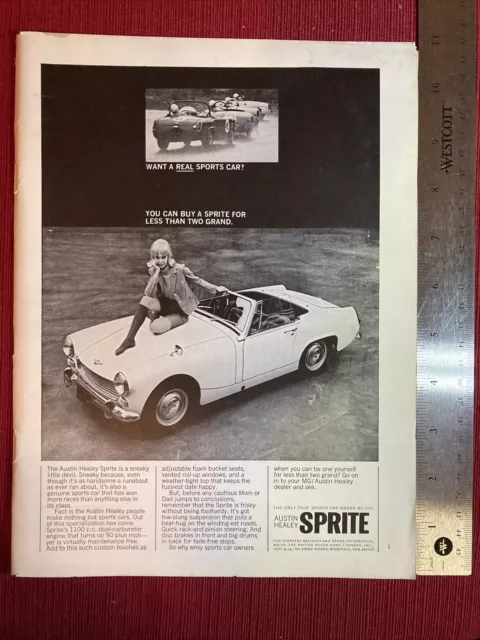 Austin Healey Sprite For Less Than Two Grand 1966 Print Ad - Great To Frame!