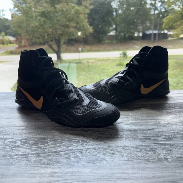 NIKE HYPERSWEEP WRESTLING Shoes Black Gold Limited Edition Size 8.5 mens 140.00 PicClick