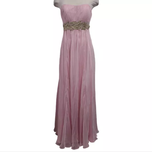 La Femme Sweetheart Chiffon Empire Prom Gown Size 8 Cotton Candy Pink