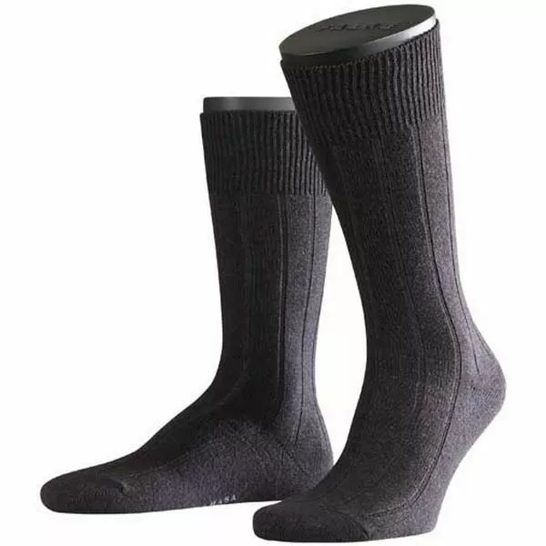 Falke Pour des hommes Lhasa Rib Plaine Cachemire Chaussettes - Gris