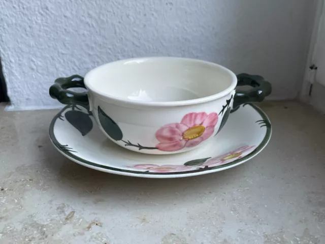 Villeroy & Boch Wildrose Suppentasse mit Unterteller Untertasse 2-tlg. MEHR TOP!