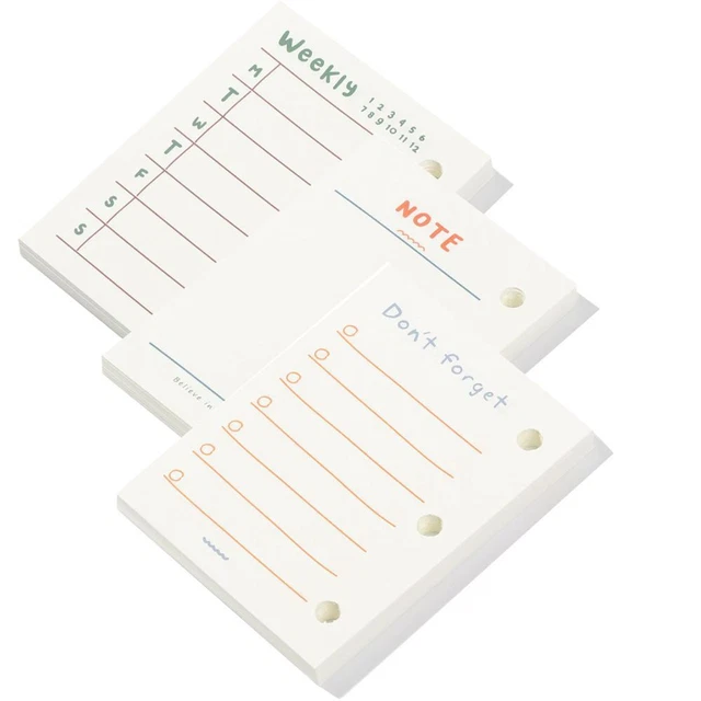 INNER CORE DIARY Book Loose-leaf Refill Paper Inner Pages 3-hole ...
