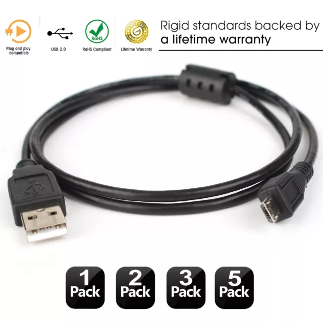 Premium 3ft Micro USB Cable High Speed USB 2.0 A to Micro B Sync & Charge Cable