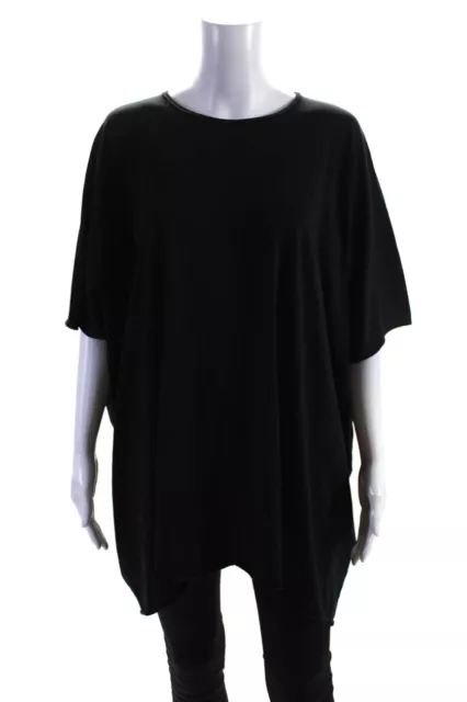 Rick Owens DRKSHDW Womens Short Sleeve Oversized Crew Neck Tee Shirt Black Small