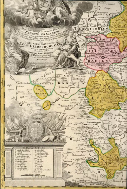 Karte Ejusdem Principatus Saxo-Hildburghusian. 1 Nebenkarte: Plan der Hoch-Fürst