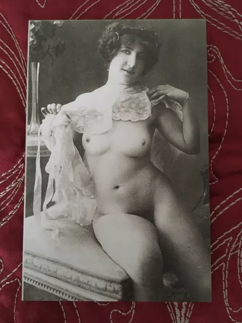 French Nude Naked Edwardian Lady Erotic Risqué Reproduction Postcard Brand New