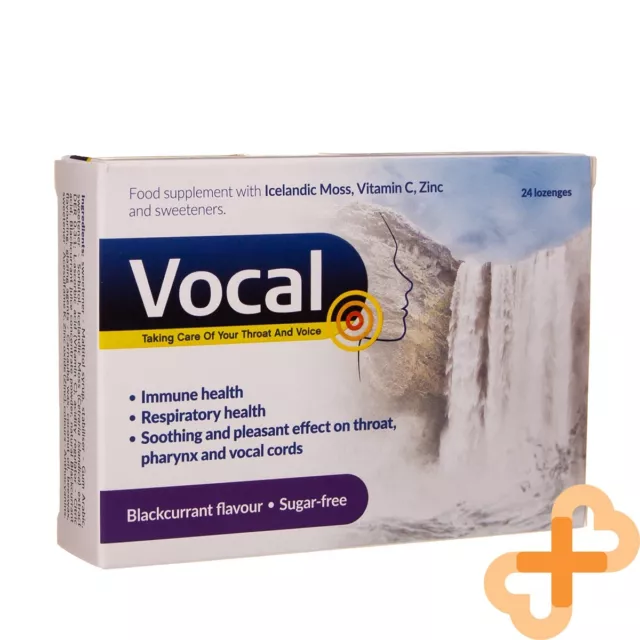 VOCAL Blackcurrant Flavor Sugar Free 24 Lozenges Immune System Supplement