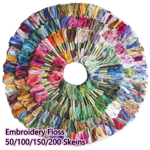 50-447pcs Embroidery Thread Cotton Stitch Braiding Skeins Craft Sewing Cross