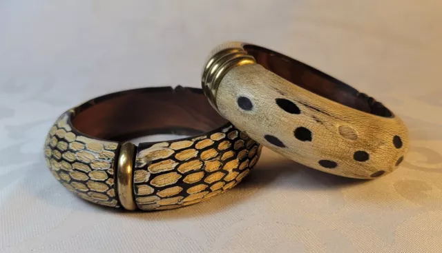 Buffalo Horn Bangle Bracelets from Africa. Vintage Beautiful Original Condition