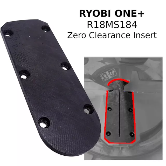Miter Saw Zero-Clearance Insert Plate for Ryobi One+ R18MS184