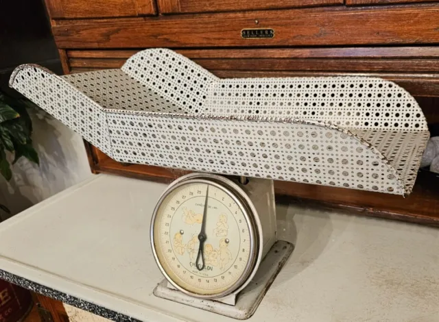 Vintage Infant Baby Scale Chatillon Mid-Century Decor 30 Lbs with Metal Basket