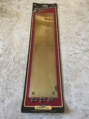 Ives Solid Brass Vintage 80’s Push Plate 15" x 3.5" With Screws Hardware USA