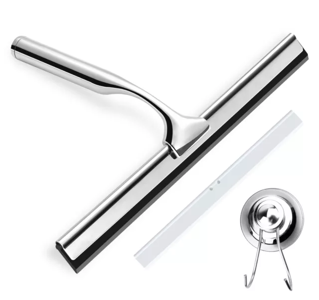 Limpiador de ducha extractor de vidrio extractor de ducha limpiaparabrisas de baño extractor acero inoxidable 25 cm