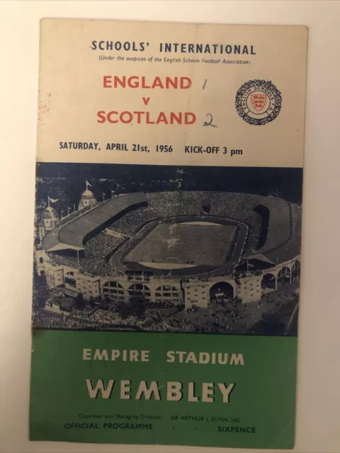 England V Scotland 21/4/56 1956 Match Programme SOF Schools FA