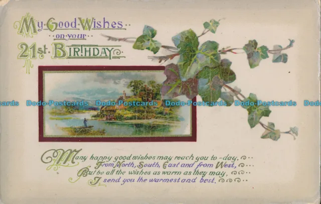 R006887 Greeting Postcard. My Good Wishes on Your 21st Birthday. Wildt and Kray.