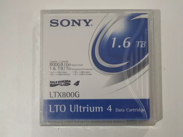 Sony LTO-4/Ultrium-4 Data Tape/Cartridge 800GB/1.6TB LTX800G NEW