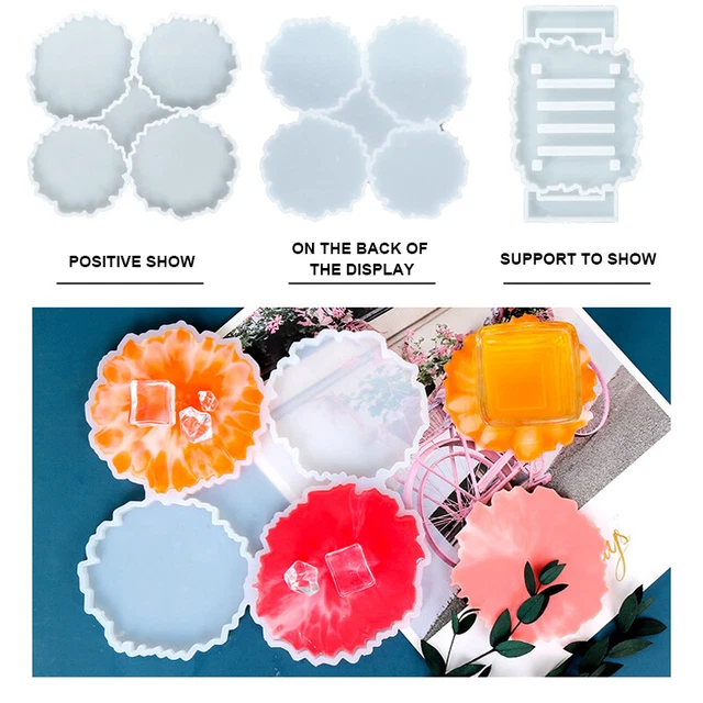 Silikonform Epoxidharz SET Kristall Untersetzer Gießform Epoxy Resin SET❤ 3