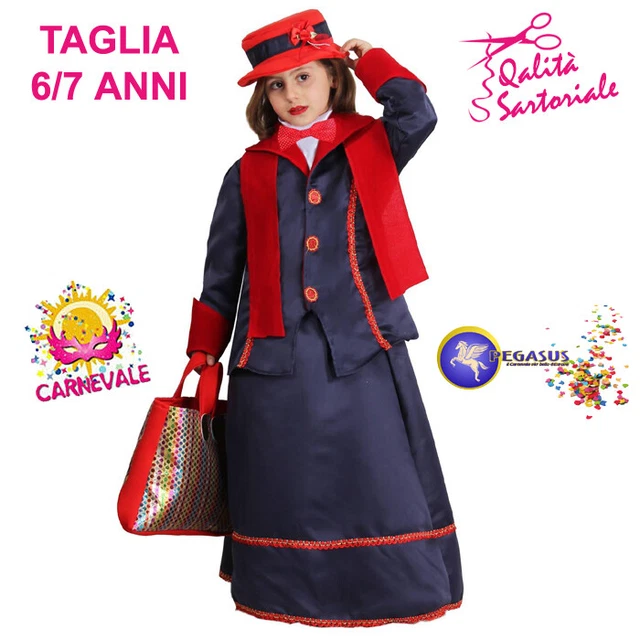 COSTUME VESTITO DI Carnevale Mary Poppins 6/7 Anni Pegasus 1910 EUR 54,91 -  PicClick IT