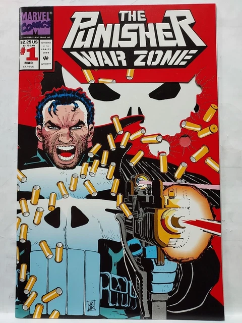 The Punisher War Zone  #1 Wrap Around Die Cut Cover VF/NM white pages