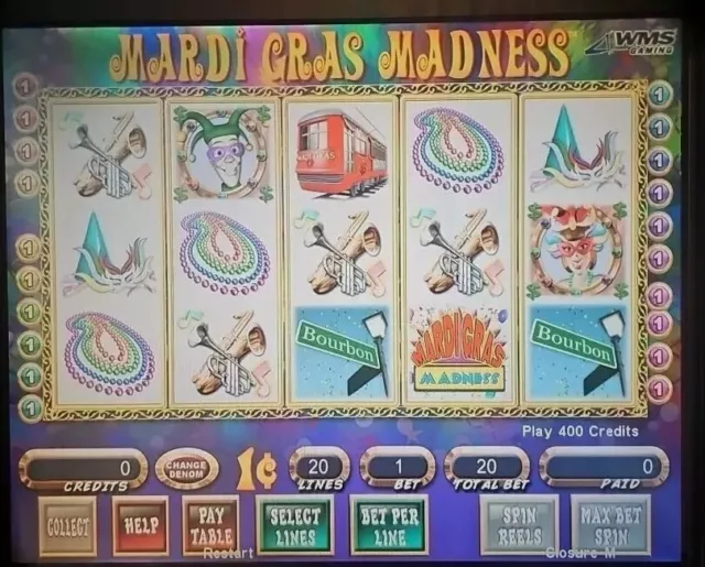 Wms Bb1 Slot Machine Game & Os - Mardi Gras Madness