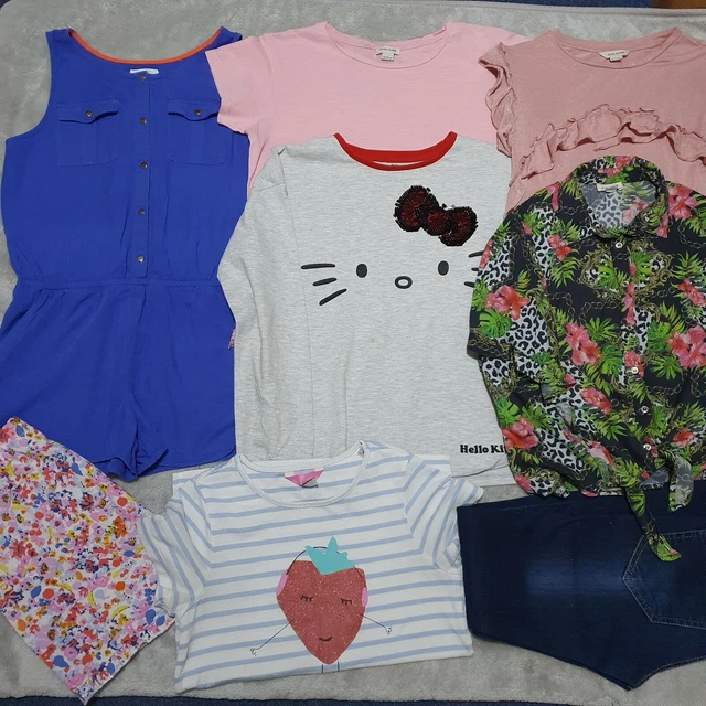 Girl's Bundle Summer Clothes 11-12 yrs Old Playsuit, Pyjamas, Tops Jeans River I