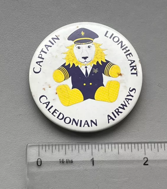 Caledonian Airways Vintage Button Badge Captain Lionheart - British Caledonian 2