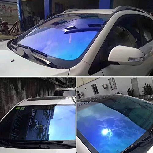 Chameleon Deep Blue Car Front Window Tint Solar Film Protection Scratch Resis...