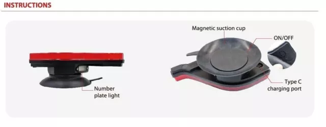 Feux Arrière Sans Fil Wireless Base Magnétique LED pour Remorque Tracteur 2