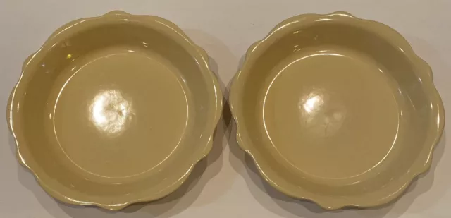 “ANTIQUE YELLOW” GAIL PITMAN GP Hospitality Collection Set (2) 10.75” Pie Dishes