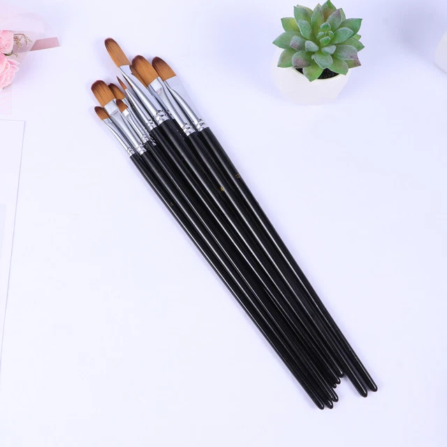9 Pcs Watercolor Brush Set Face Painting Brushes Black Outfit Kids Kits Round