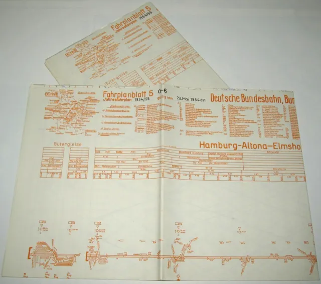 Bildfahrplan 5 BD Hamburg Sommer 1954 Hamburg-Elmshorn-Neumünster-Kiel