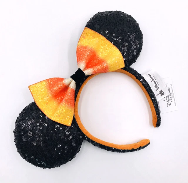 MICKEY MOUSE MINNIE Ears Bow Disney Parks Halloween Candy Corn Sequins