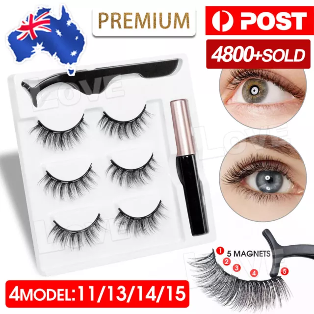 Magnetic False Eyelashes Natural Eye Lashes Extension Liquid Eyeliner Tweezer