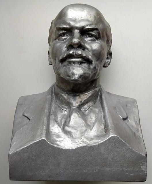 ORIGINALE URSS Russo GRANDE FIGURINA STATUA DI LENIN BUSTO Scultura in...