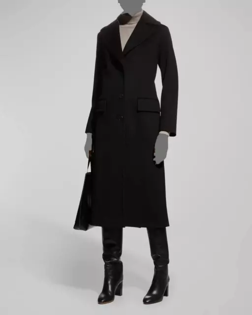 $1995 Fleurette Women's Black Bryce Wool USA Cashmere Long Coat Jacket Size 2 $1995 Fleurette Women's Black Bryce Wool USA Cashmere Long Coat Jacket Size 2