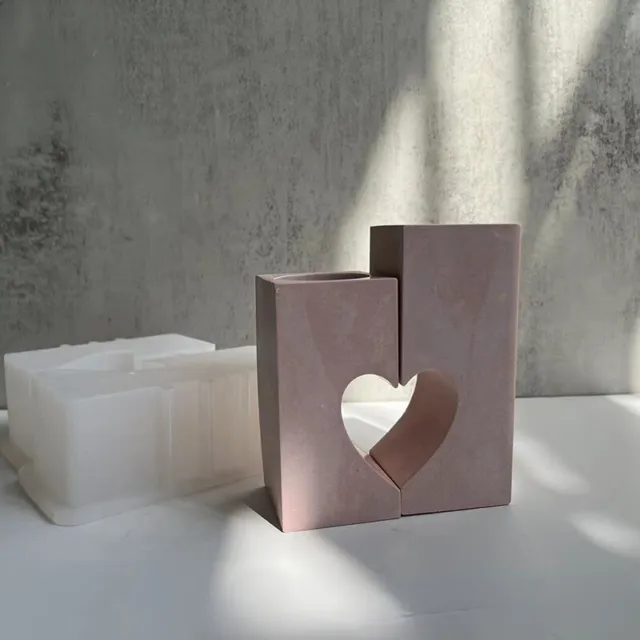 Empalme Love Heart vela de silicona cemento moldeado recipiente portavelas RODE